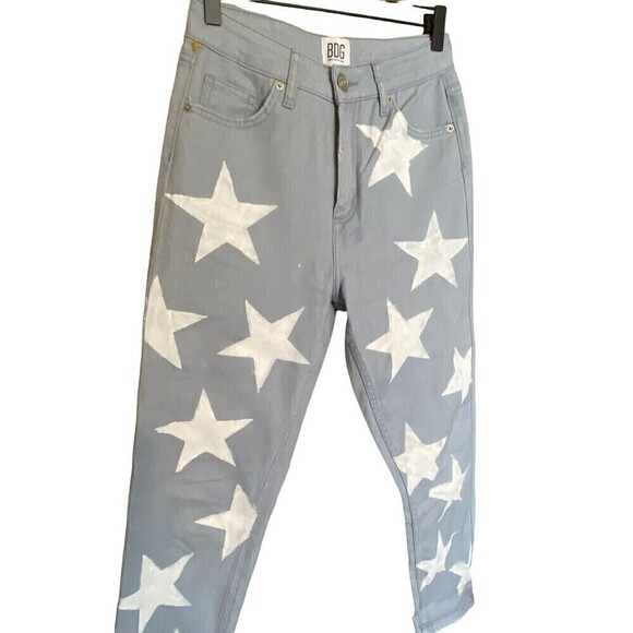 Bdg Mom Jeans Urban Outfitters Womens Size 27X32 Painted Star High Rise - Picture 2 of 11